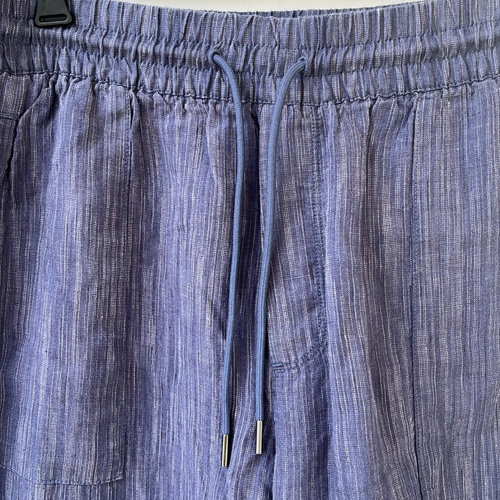 Athleta Cabo Linen Textured Blue Wide Leg Pants - Picture 8 of 14